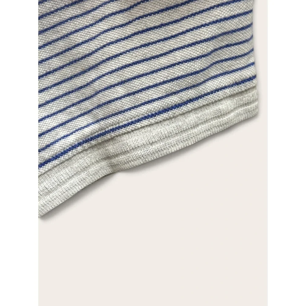 Levis Mens Gray Blue Striped Short Sleeve Cotton Pique Polo Shirt Size M